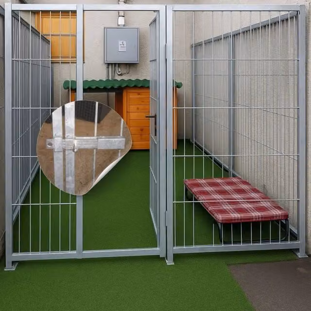 Box per cani SIDERBOX in metallo zincato per esterno, colore argento, L 400 x P 200 x H 180 cm