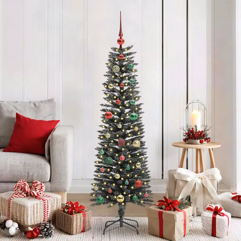 Albero di Natale artificiale vidaXL verde con 150 LED luce bianca calda, Altezza: 150 cm