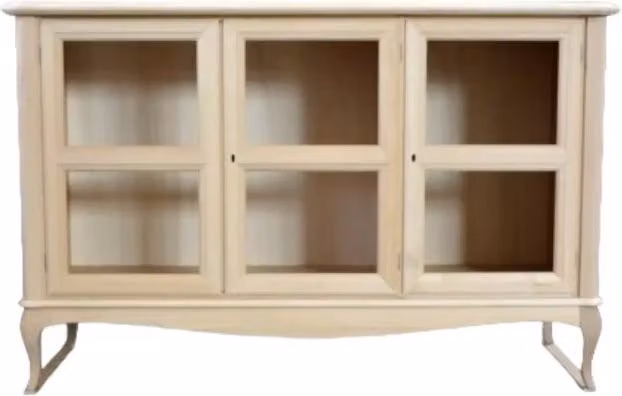 Credenza classica a 3 porte in legno grezzo Mobili 2G L/P/H: 141 x 47 x 90 cm – 2