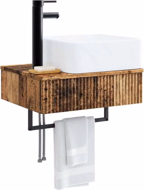 Lavabo da Parete Legno antico 53 x 35 x 39 cm CFW7950436