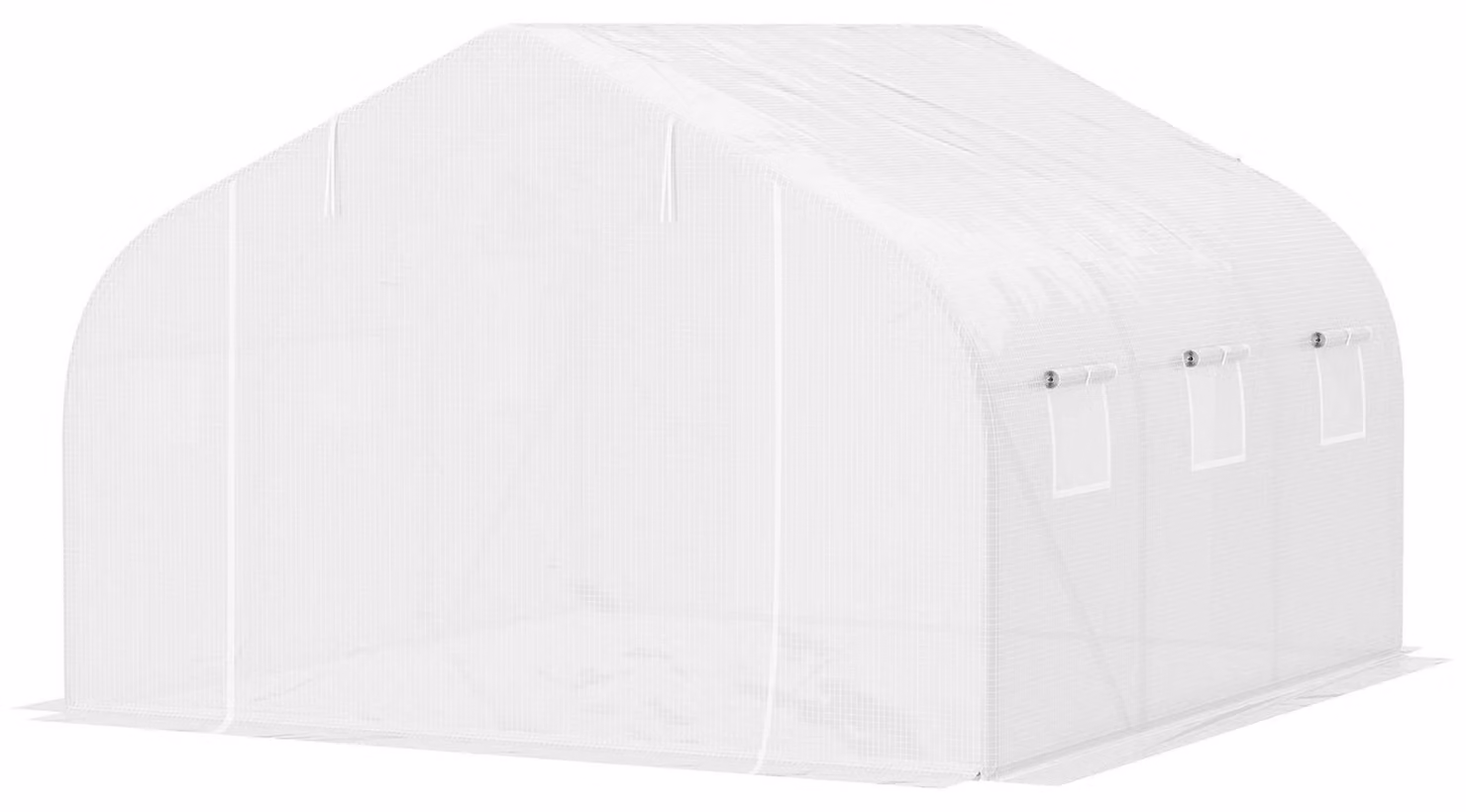 Outsunny, serra a tunnel di 4,45 x 3 metri, con 6 finestre e una grande porta, colore bianco