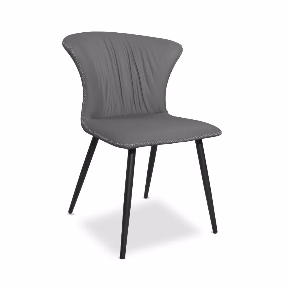Set di 2 sedie Core con schienale avvolgente antracite e gambe in metallo nero per cucina o ufficio – 2