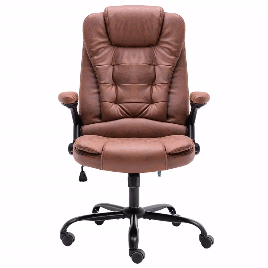 vidaXL Sedia da ufficio in pelle scamosciata marrone chiaro