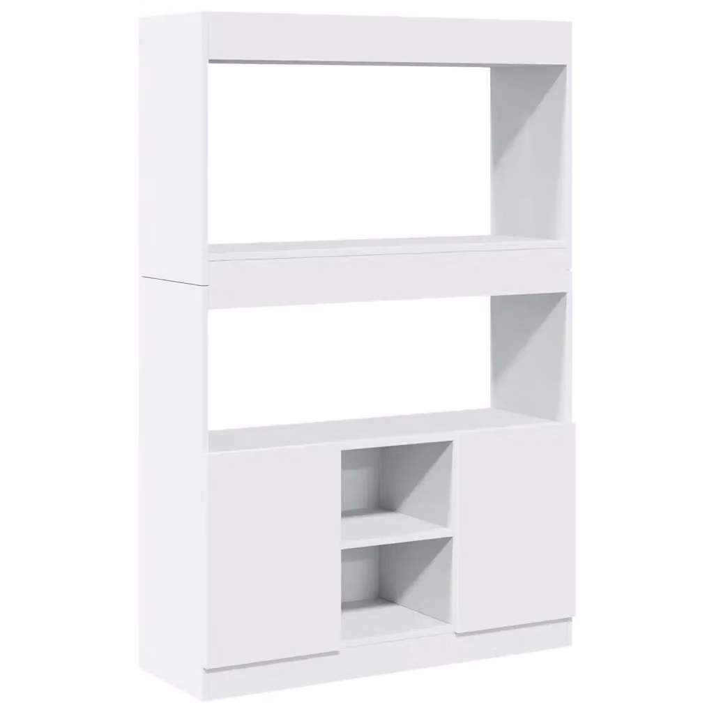 Credenza Buffet Armadio Design Mania Bianca in MDF con Ante a Battente L 92 cm, P 33 cm, H 140 cm – 2