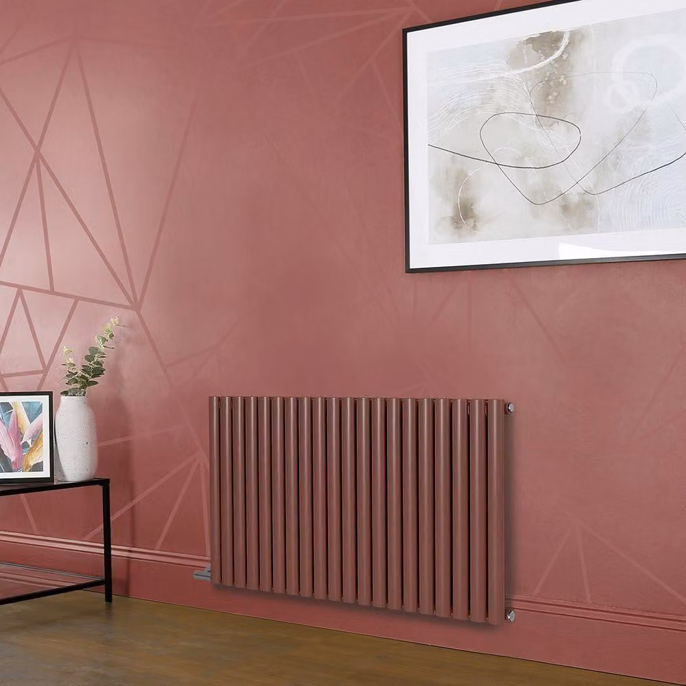 Radiatore Elettrico di Design Orizzontale Rosso (Booth Red) - Pannello Singolo - 635mm x 413mm - Senza Termostato - Revive
