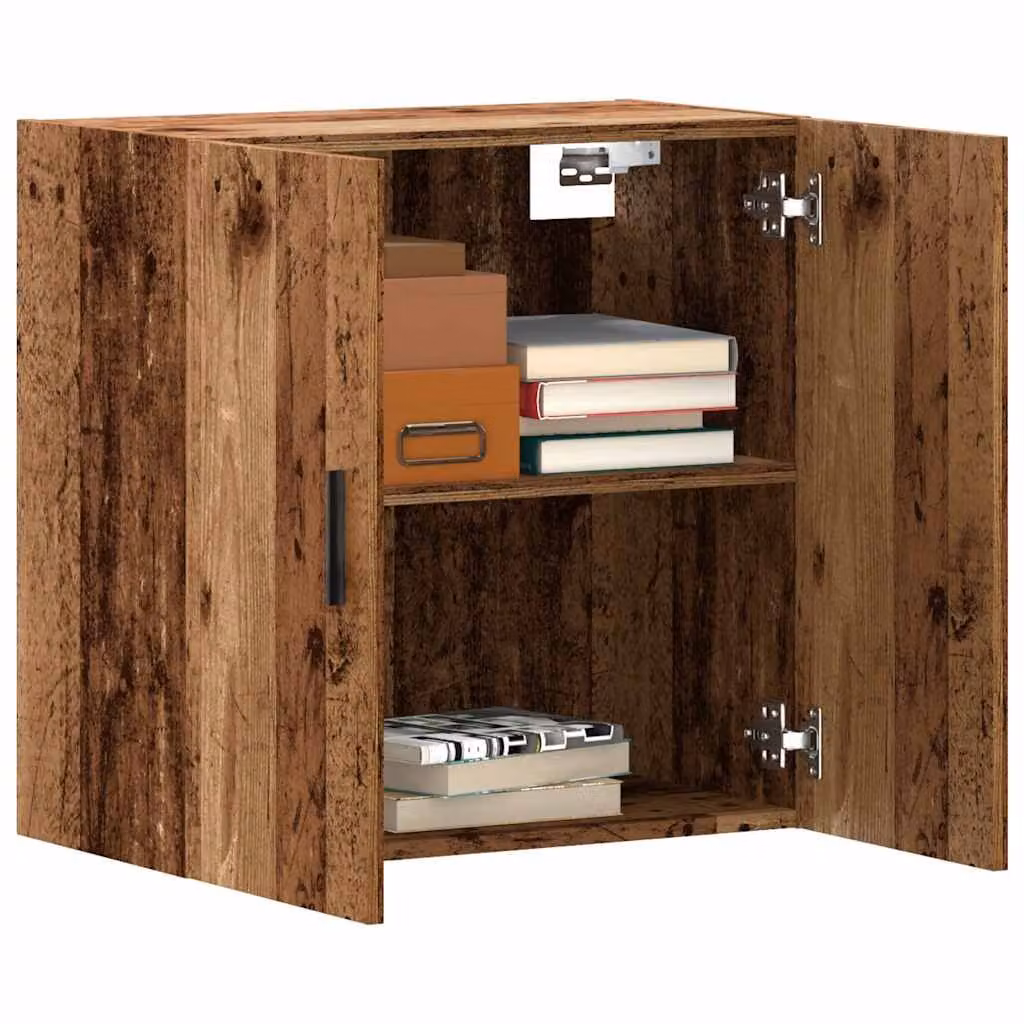 Armadietto a muro vidaXL in legno rustico marrone con ante a battente, L 60 cm x P 31 cm x H 60 cm