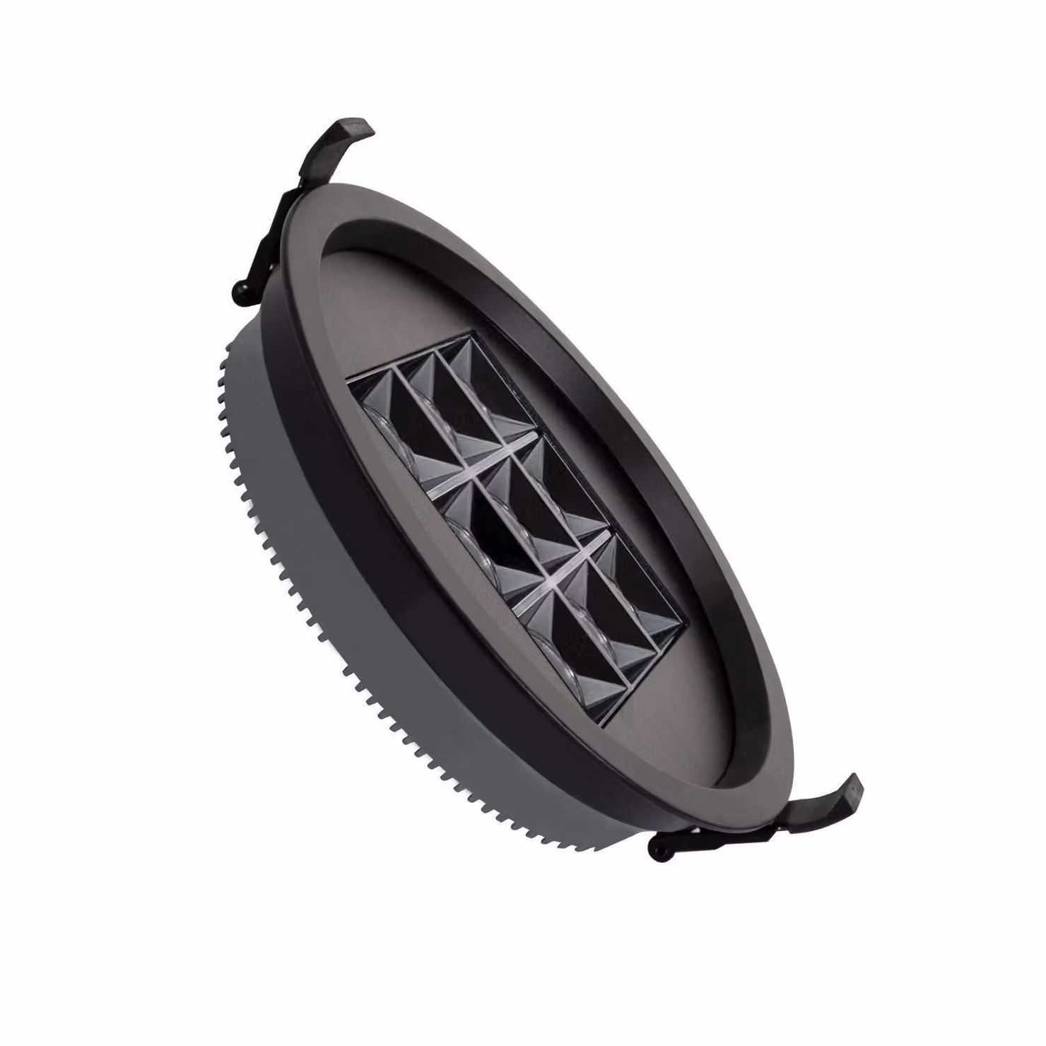 Downlight LED Faretto da incasso 30W Rotondo AERO UGR13 Ø di taglio 205 mm Nero 4000K Bianco neutro