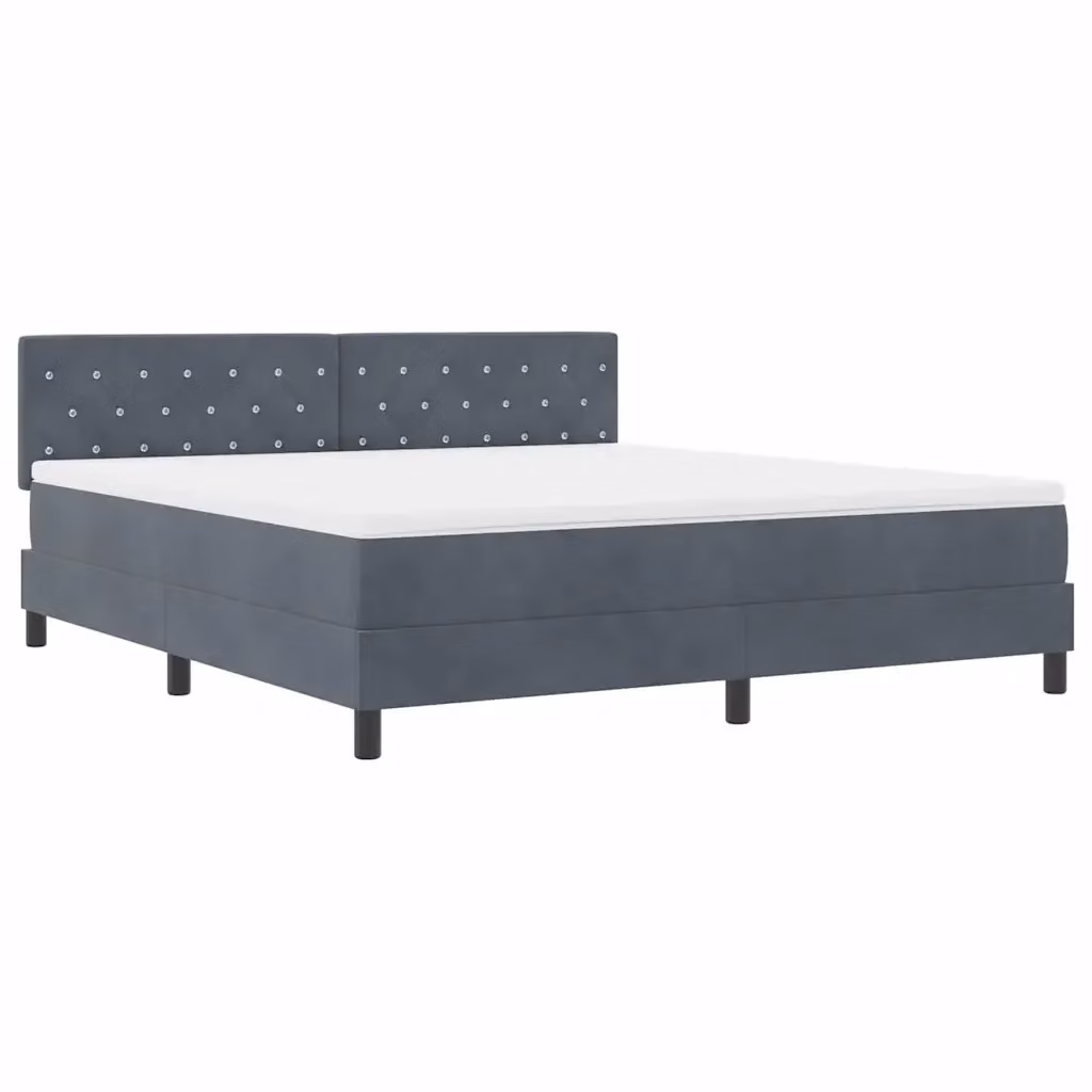 Letto a molla con illuminazione LED vidaXL in velluto grigio, L/P/H: 180 x 200 x 280 cm – 2