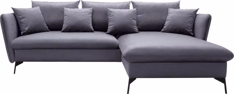 Divano angolare "Salerno" divano letto angolare box funzione letto velluto velours nero