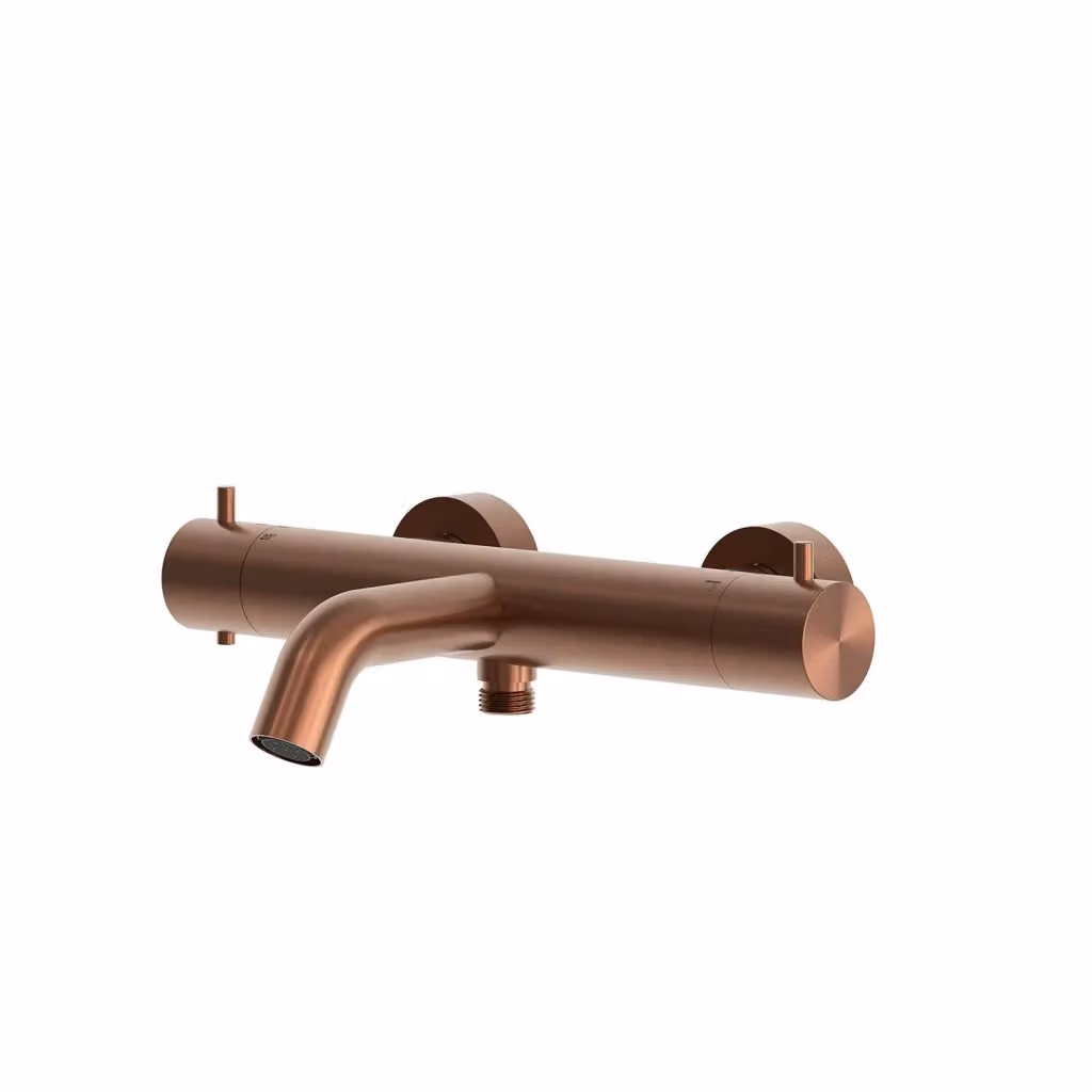 Miscelatore da parete per vasca e doccia Sined modello LEVANTE in acciaio inox 316L con finitura oro rosa – 2