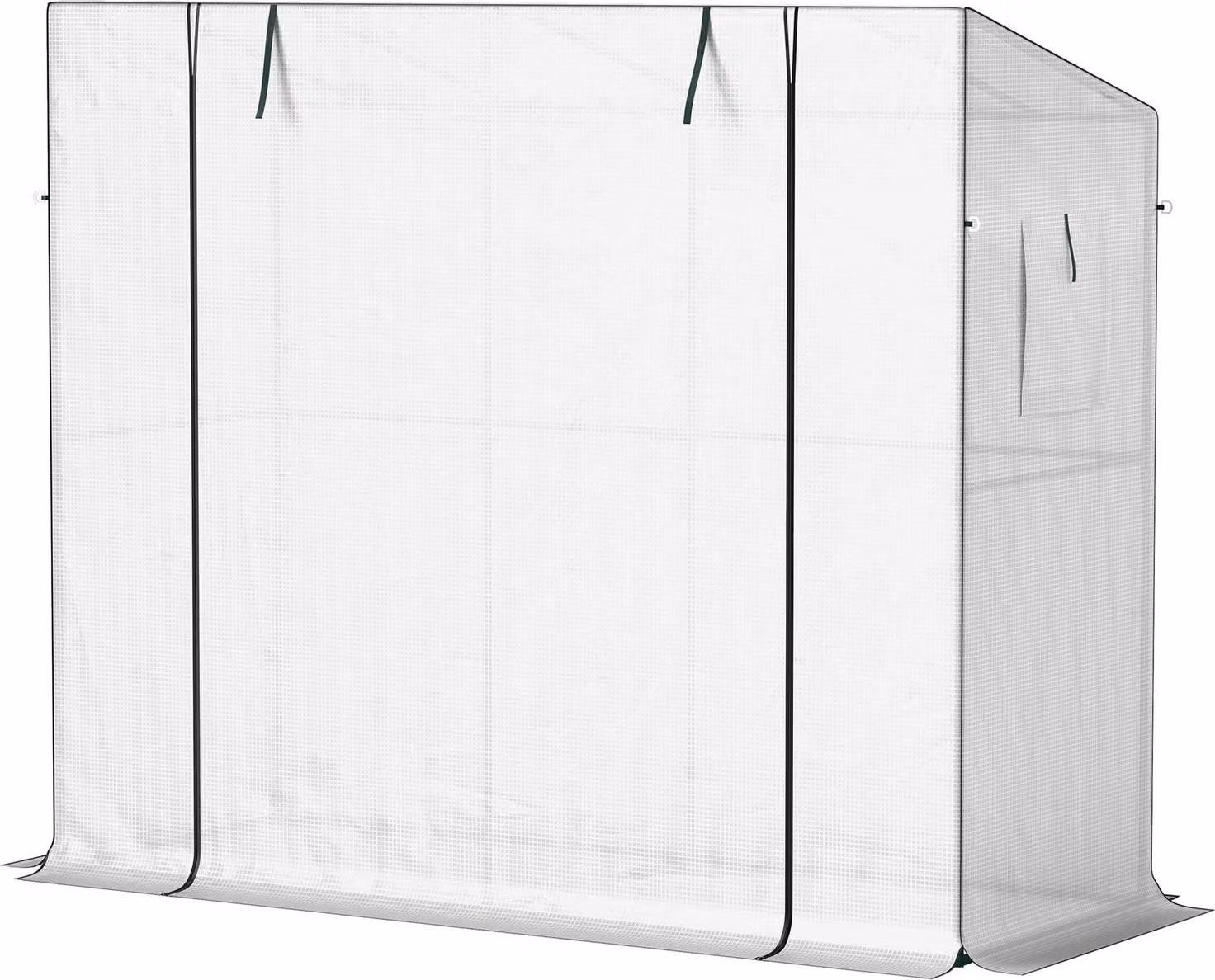Serra con porta scorrevole, 2 finestre, serra in pellicola resistente all'inverno in acciaio, serra per balcone, giardino, serra per pomodori con protezione UV 200x76x170cm serra per pomodori per fiori di ortaggi, bianca
