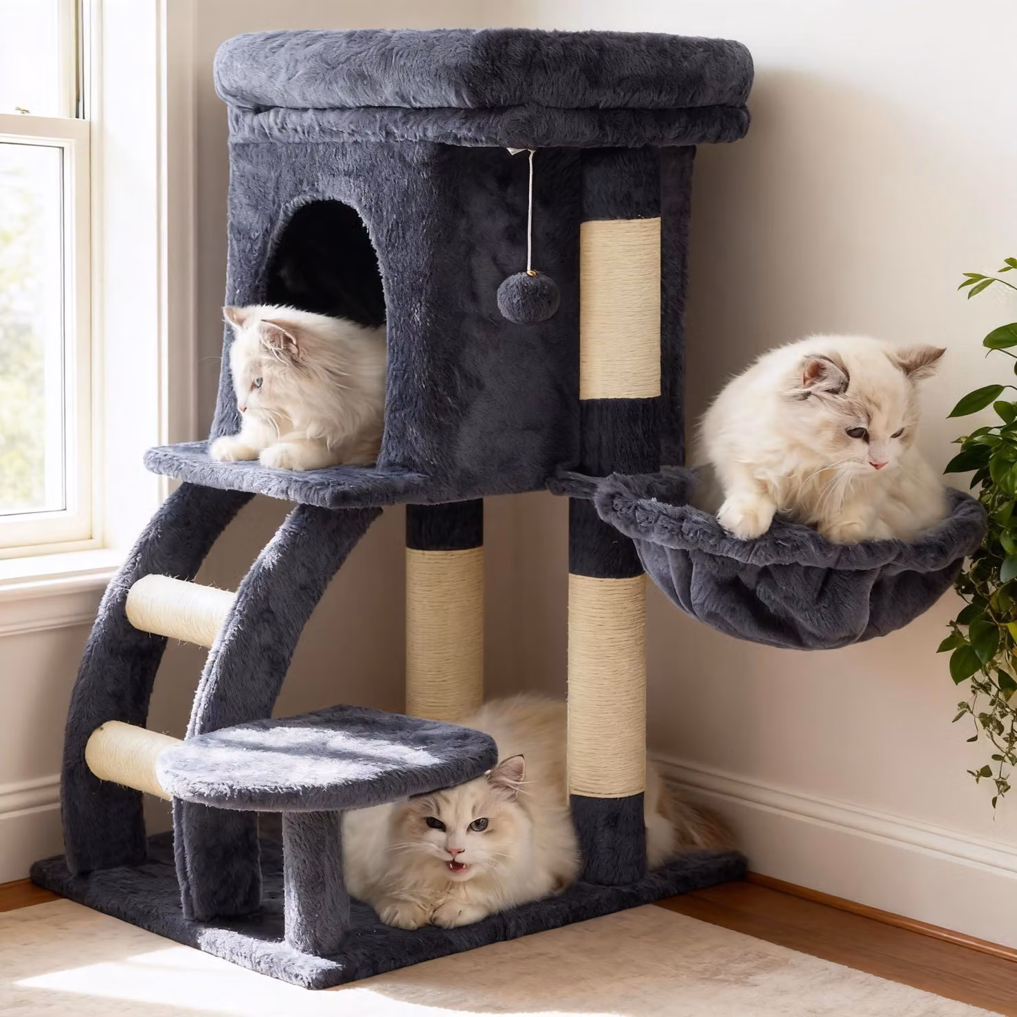 Albero per gatti con amaca e scala