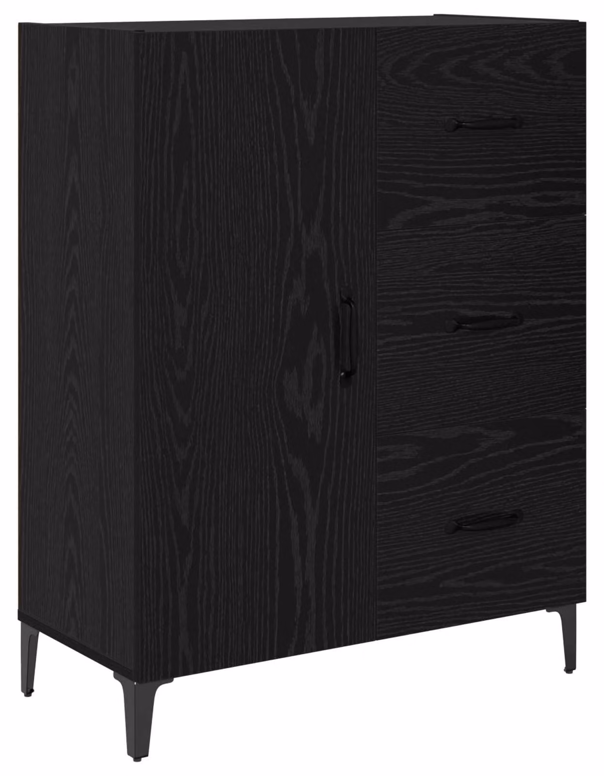 Credenza Rovere Nero 69,5 x 34 x 90 cm Legno multistrato