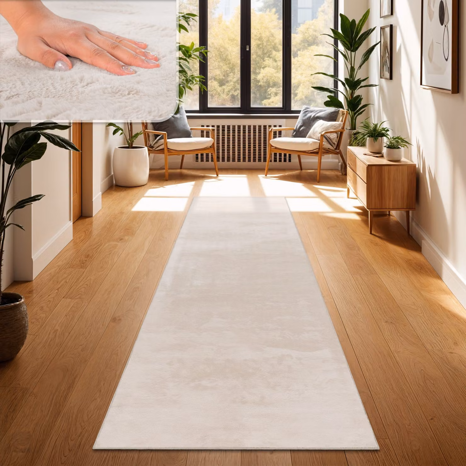 Tappeto soffice Hygge beige L: 300 cm, P: 80 cm – 2