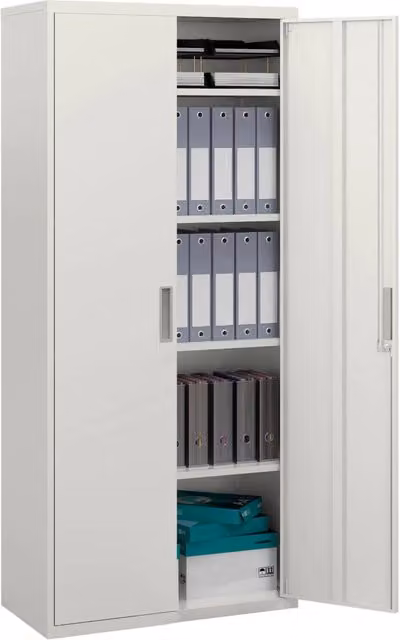 Armadio Minimal con Ripiani Regolabili e Serratura Bianco L/P/H: 80 x 40 x 180 cm