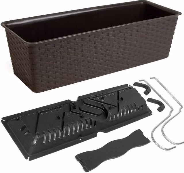 Fioriera da balcone Deuba in plastica L: 39 cm, P: 16 cm, H: 14,5 cm