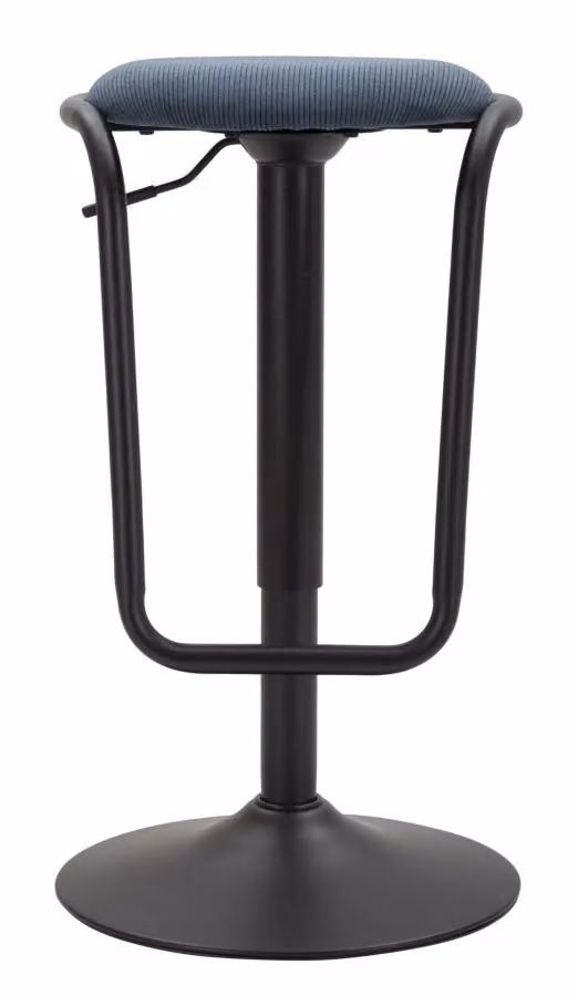 Sgabello Bar Destiny GIORDANOSHOP Blu e Nero in Ferro e MDF con Seduta in Tessuto Ø41 x H61 cm – 2