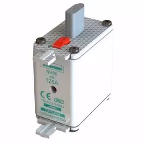 Inserto fusibile Eaton, bassa tensione, 80 A, CA 690 V, 120 kA, NH00, aM, IEC, doppio indicatore di stato, linguetta di presa sotto tensione 80NHM00B-690
