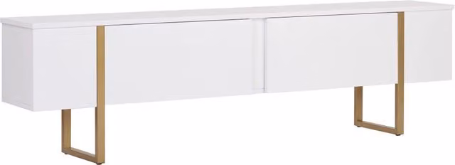 Mobile TV in legno "Onera" - 180 x 30 x 50 cm - Bianco / Oro