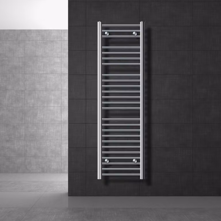 LuxeBath radiatore per bagno - 400 x 1500 mm - cromo - diritto con attacco laterale - radiatore scaldasalviette asciugamani, senza elemento riscaldante