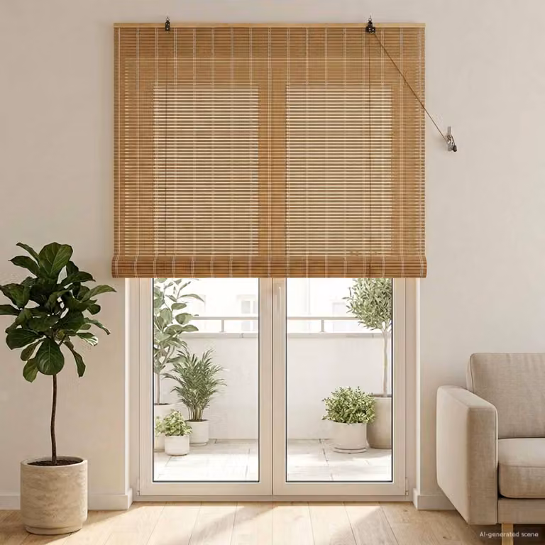 vidaXL Tenda a rullo Natura 130 x 220 cm Bambù