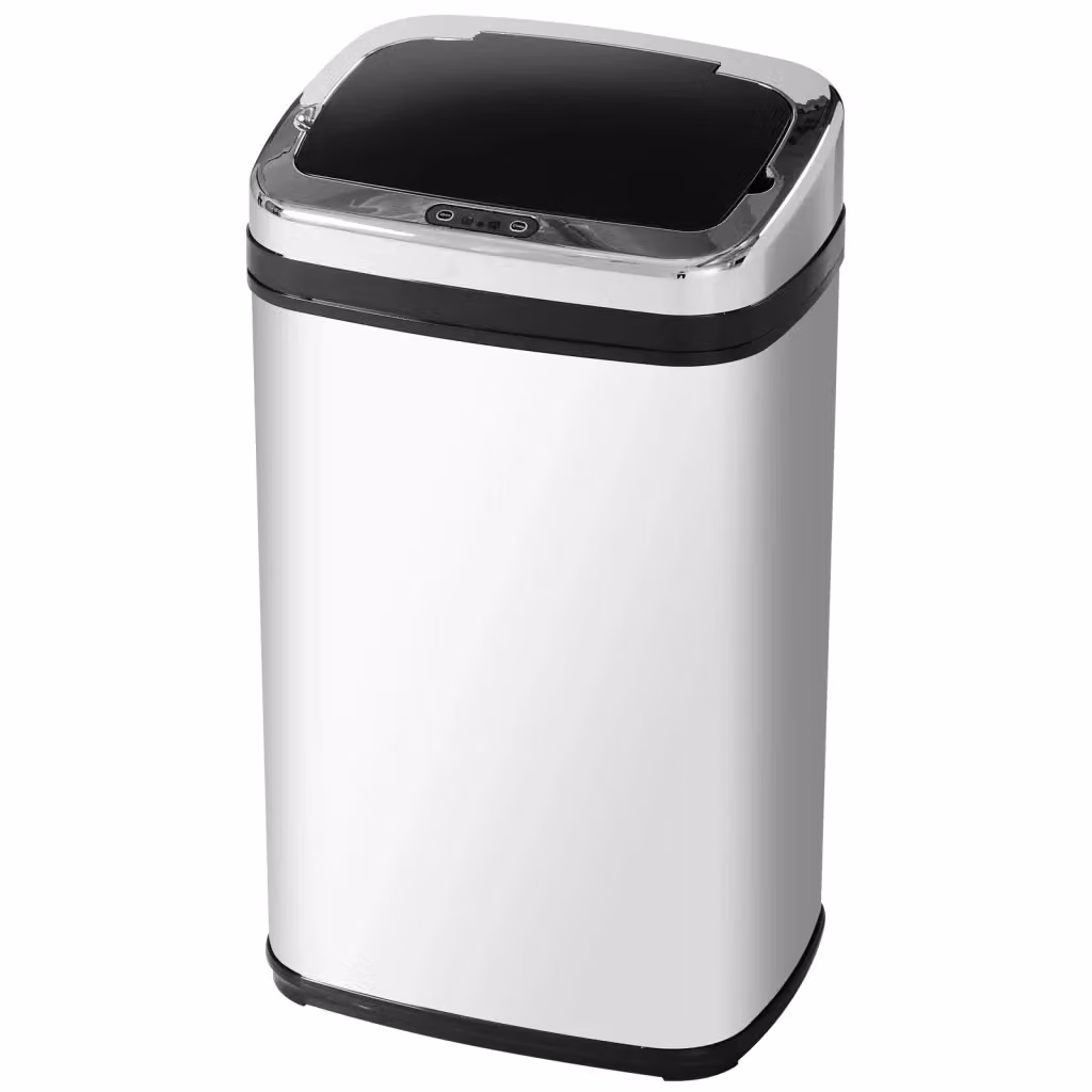 Pattumiera con Sensore Automatico XYLO da 30L in Acciaio Inossidabile Argento e Nero L/P/H: 33 x 25 x 58 cm – 2