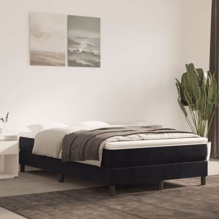 Maison Exclusive - Struttura letto boxspring nera 120x200 cm in velluto
