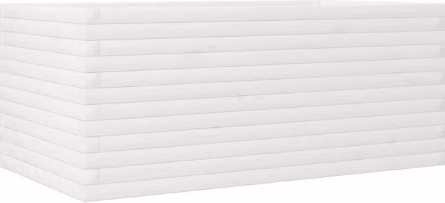 Fioriera | Cassetta per fiori | Vaso da Giardino Bianca 110x60x45,5 cm Legno Massello Pino