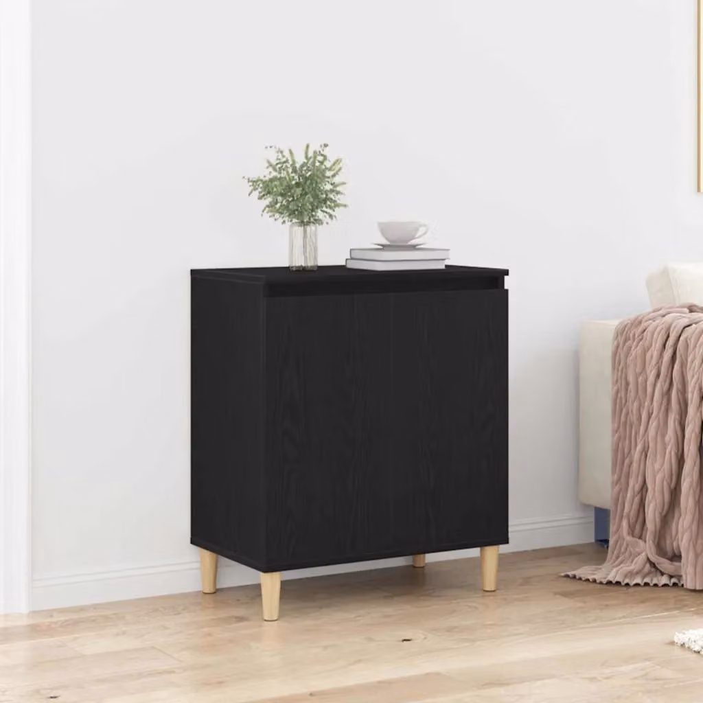 Credenza moderna vidaXL in legno ingegnerizzato nero, L: 60 cm, P: 35 cm, H: 70 cm