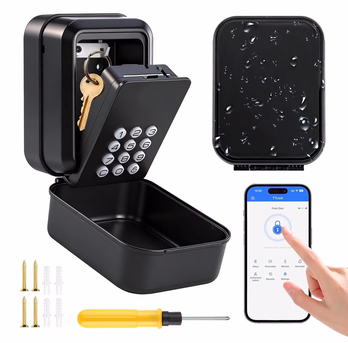 La cassaforte con serratura Bluetooth supporta l'app e l'accesso tramite codice PIN