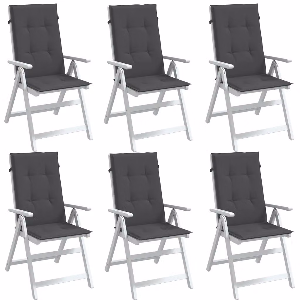 Set di 6 cuscini per schienale alto vidaXL in tessuto antracite mélange, L 120 cm x P 50 cm x H 4 cm