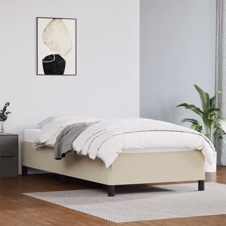 The Living Store rete Crema 90x190 cm in ecopelle