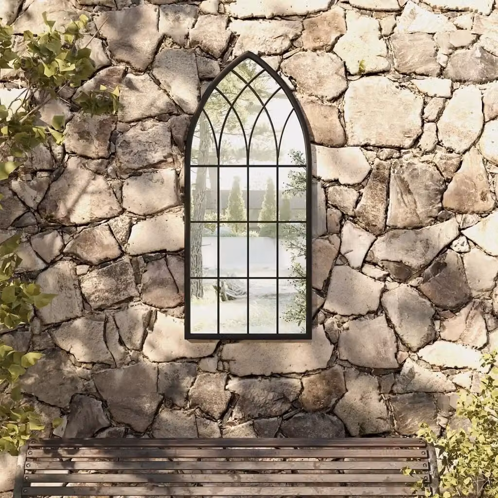 Specchio da parete rettangolare DESIGN IN in metallo e vetro nero con finitura antica, L: 100 cm, H: 45 cm – 2