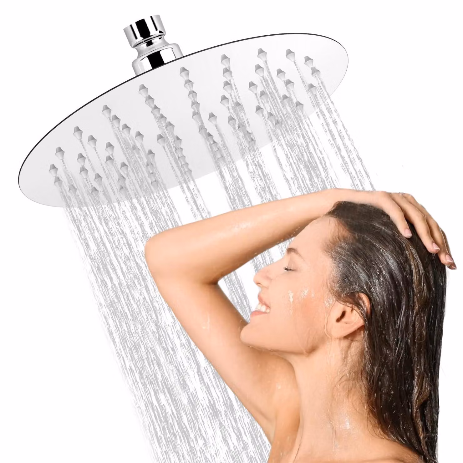 Soffione doccia a pioggia Acciaio inox - Diametro 20,3 cm - Argento - Ultrasottile