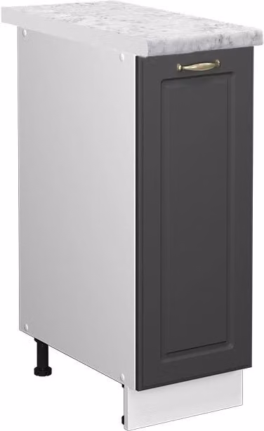 Armadio cucina dispensa alto Fame-Line Antracite-oro/Bianco 30 cm, PL Marmo Vicco