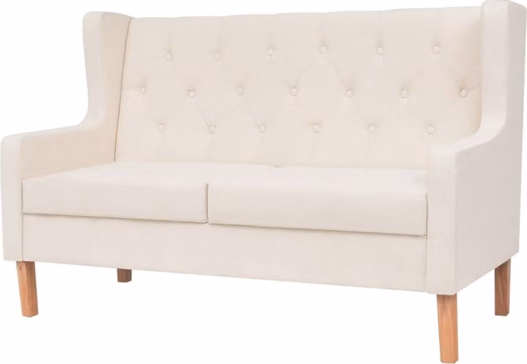 Set Divani 2 pz in Tessuto Bianco Crema