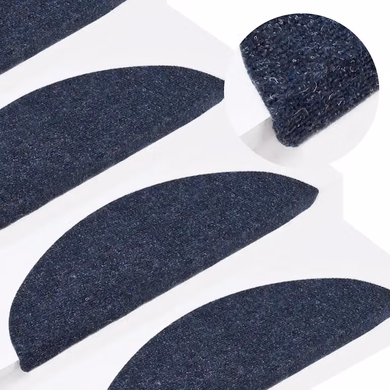 vidaXL Tappetini Autoadesivi per Scale, 30 Pezzi, Blu, Antiscivolo e Assorbente, L/P/H: 56 x 17 x 3,5 cm