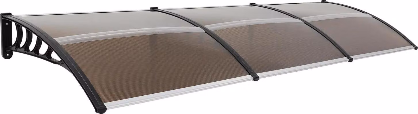 Tenda da esterno per porta – Tenda a forma di arco per ingresso – 90x300 cm – Acrilico – Protezione dal sole e dalla pioggia – Adatta per porta e balcone – Marrone