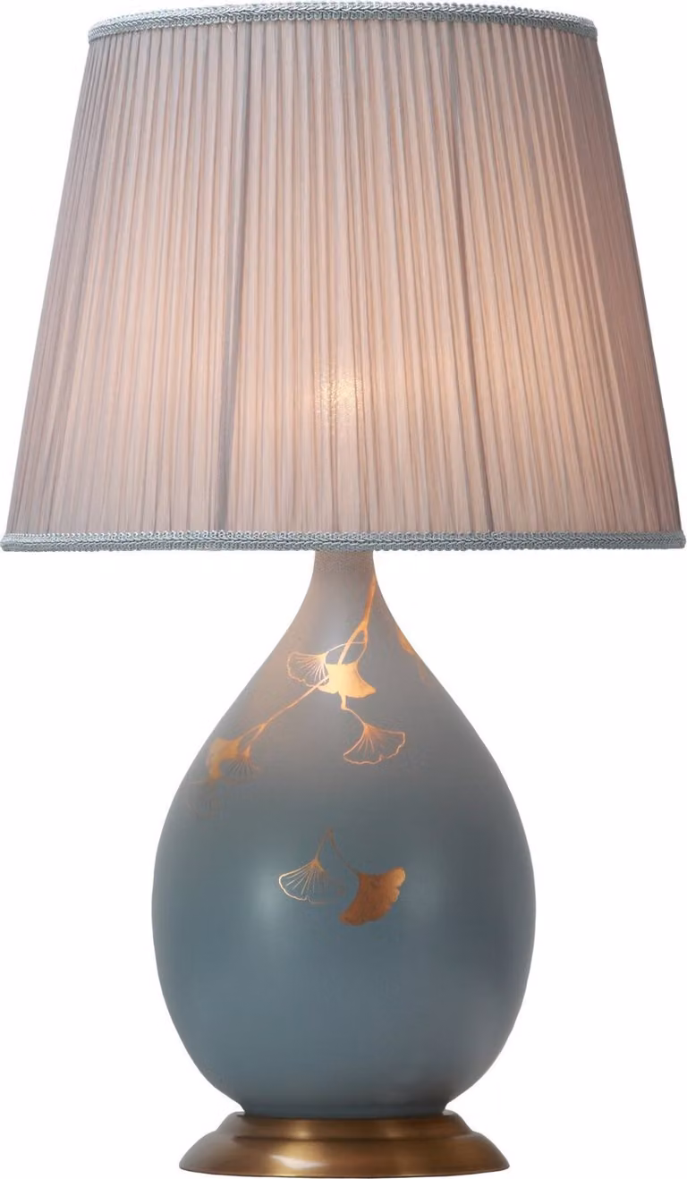 Fine Asianliving Lampada da tavolo cinese in porcellana con paralume E27 Lampada da tavolo orientale in Vetroceramica Lampade da comodino camera da letto soggiorno