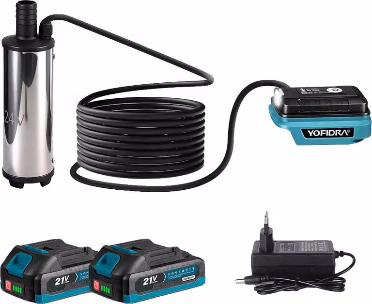 Pompa sommersa, design compatto, applicazioni versatili, set di 2 batterie, UE