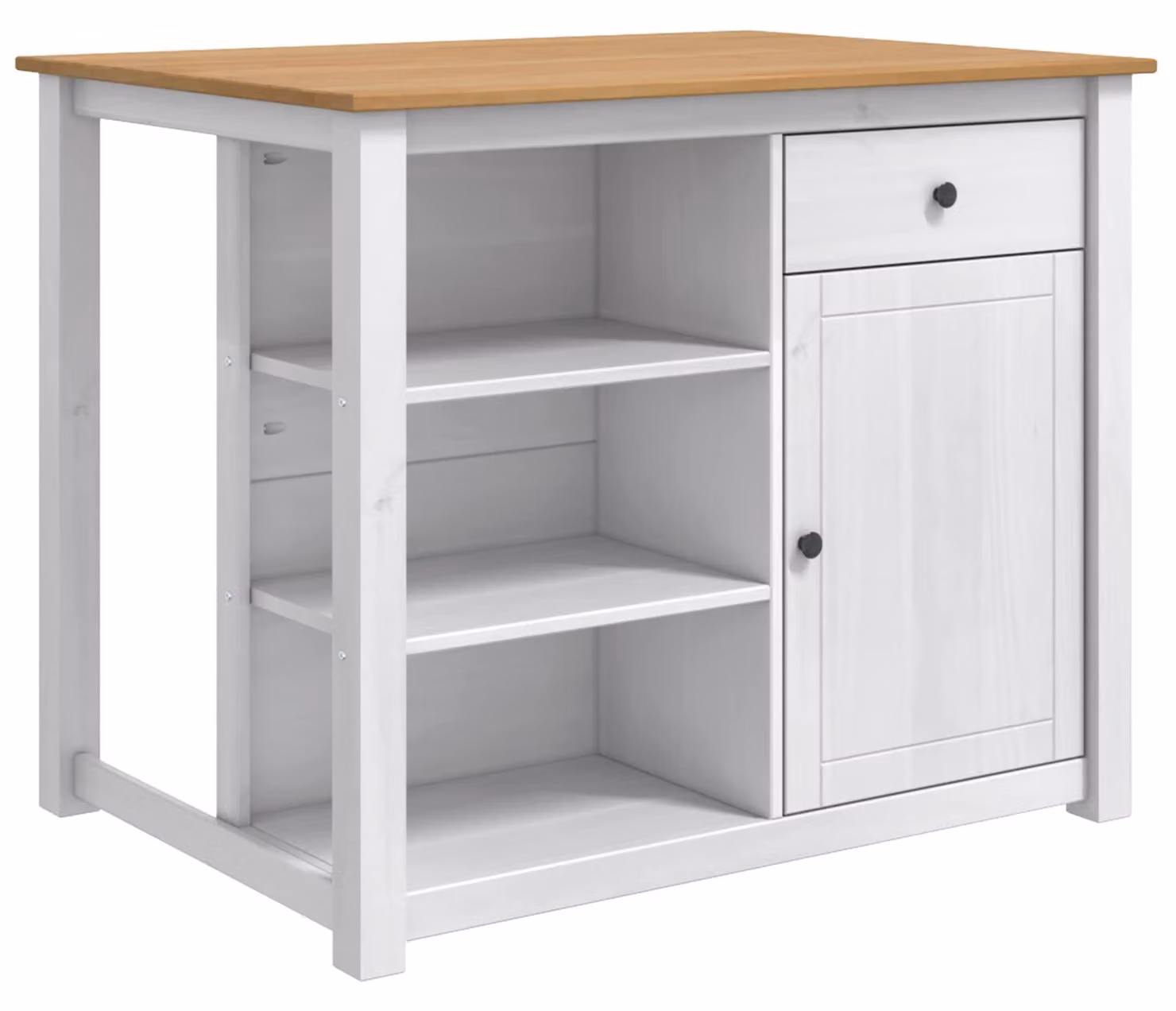 Carrello da Cucina PANAMA 2 pcs Bianco e Cera di Miele