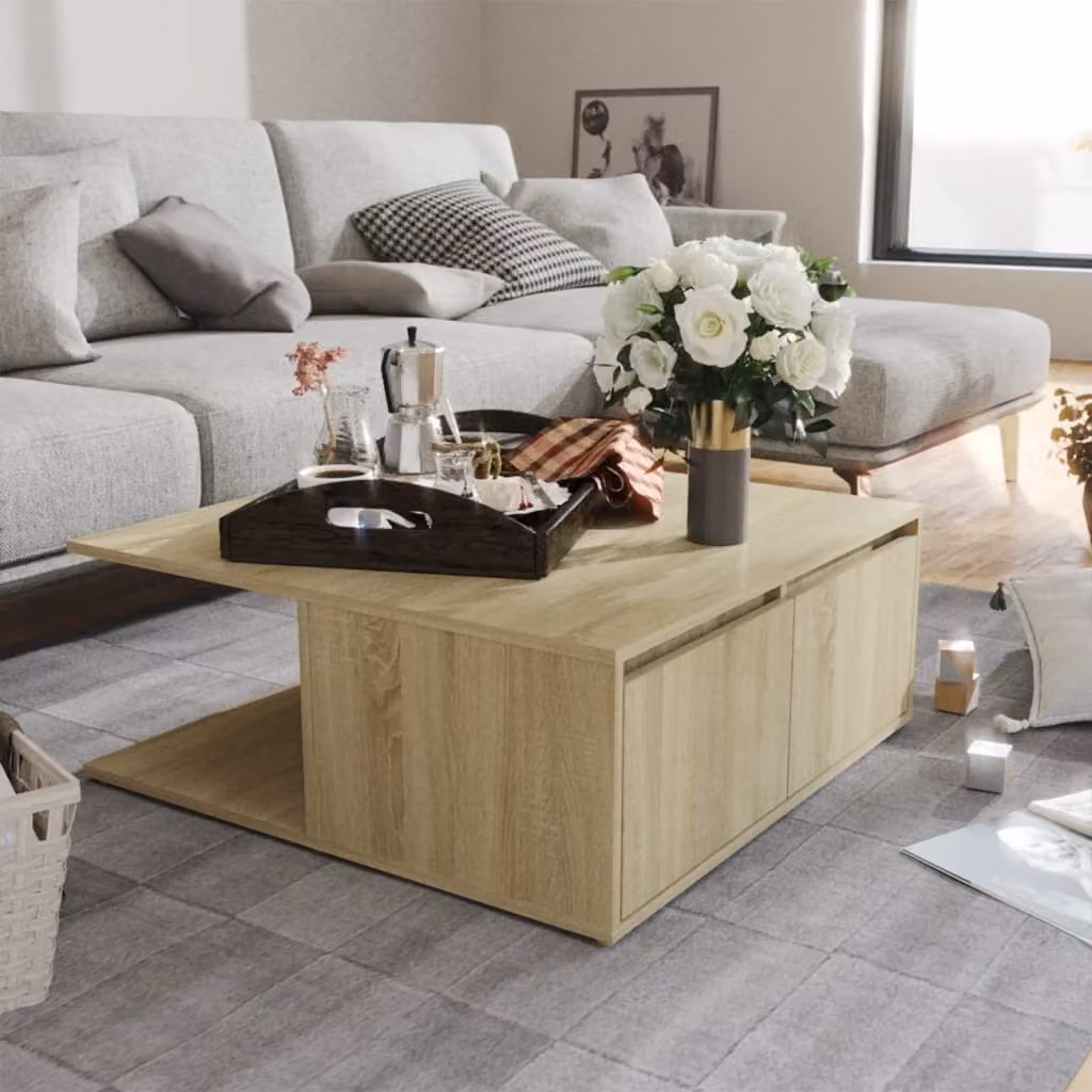vidaXL Tavolino in rovere Sonoma 80x80x31 cm materiale a base di legno - Tavolino - Tavolini - Tavolini - Tavoli da caffè