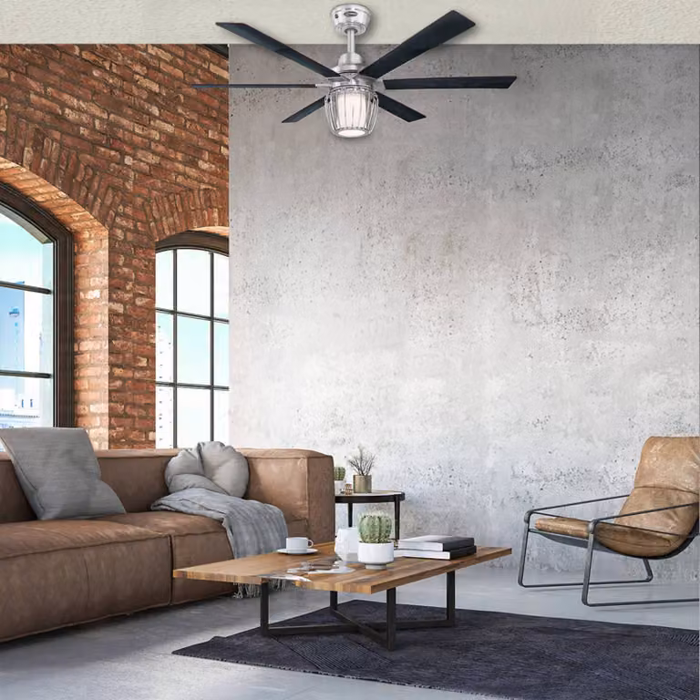 Westinghouse Willa ventilatore a pale con LED Willa, dimmerabile, Legno scuro, Soggiorno / Sala da pranzo, Legno, Moderno