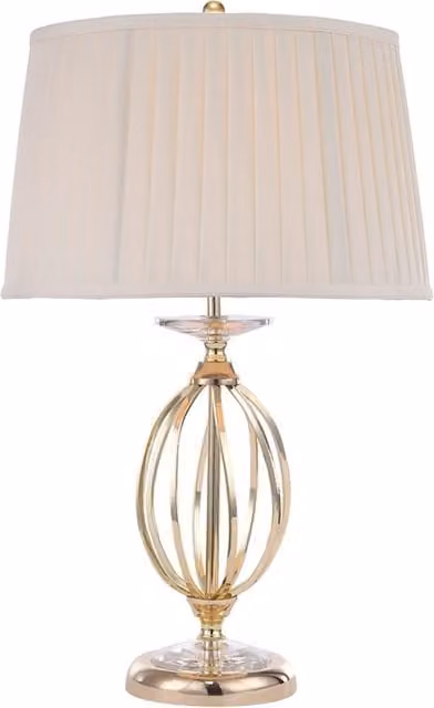 Lampada da tavolo classica ottone paralume bianco Aegean E27