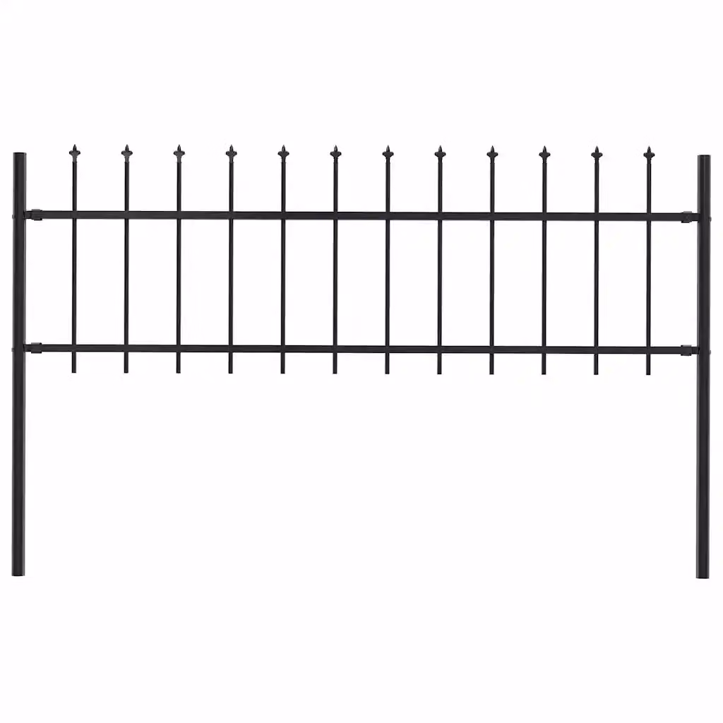 Recinzione da giardino vidaXL Woerden con punta a lancia in acciaio nero H: 170 cm, L: 60 cm