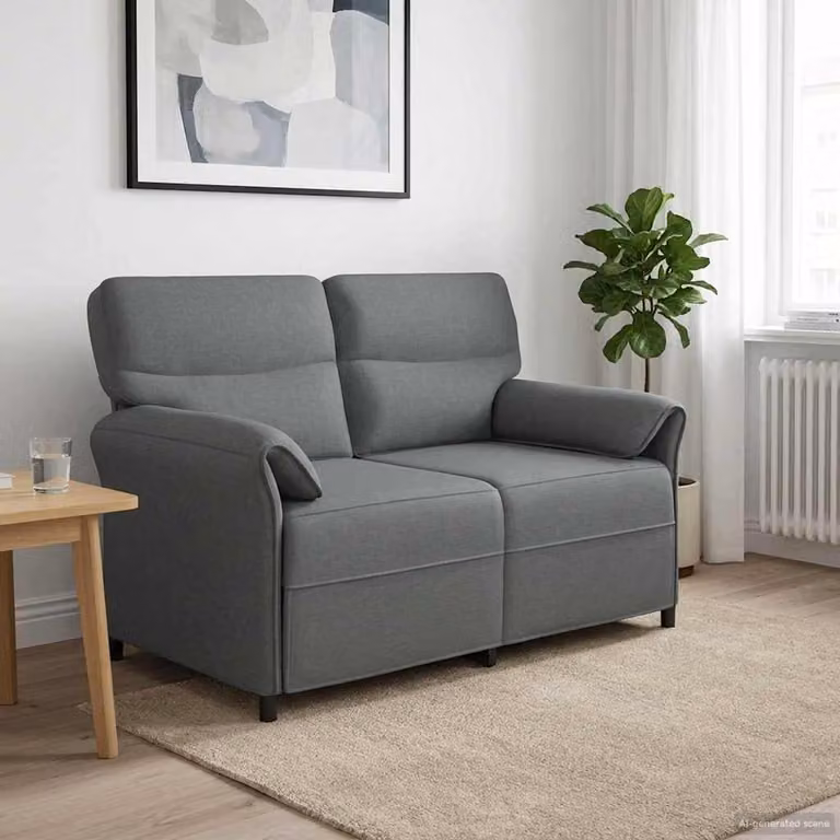 Divano moderno vidaXL in tessuto con struttura in metallo, disponibile nei colori nero e grigio