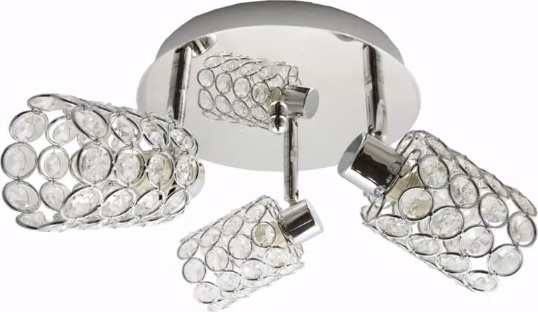 Lampada da soffitto YORK cromata 3xG9x40W con cristalli, dimensioni: 17x44x44 cm, IP20, Candellux