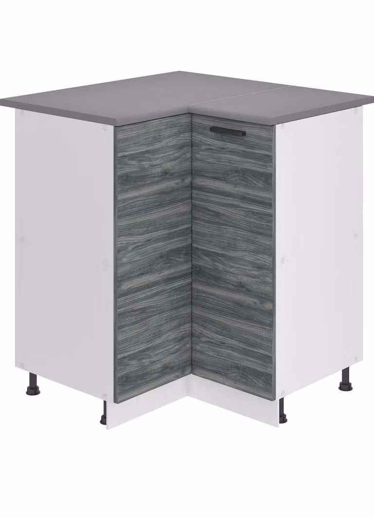 Base da cucina Belini, base da cucina larga 90 cm. Base per cucina SNP con piano di lavoro. Mobile da cucina ad angolo con 1 anta, Glamour Wood