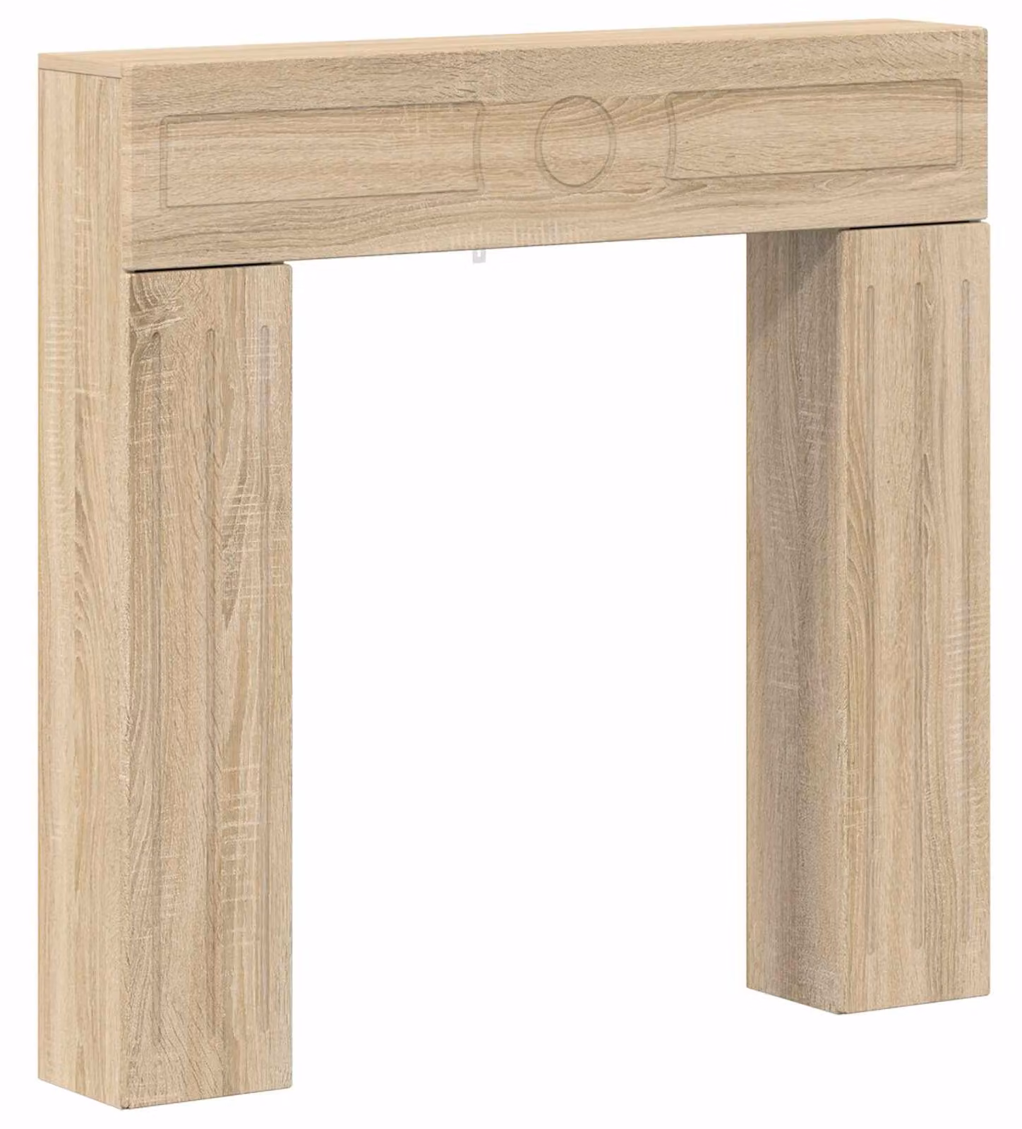 Cornice per camino in legno effetto Sonoma, dimensioni 102 x 18 x 100,5 cm