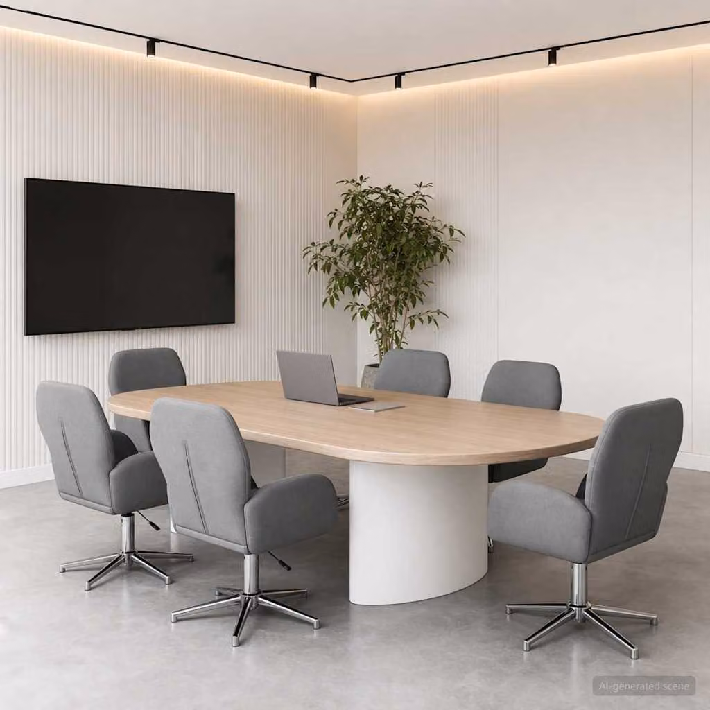 Set di 6 sedie da scrivania girevoli vidaXL in tessuto grigio, L 54 x P 58 x H 90 cm
